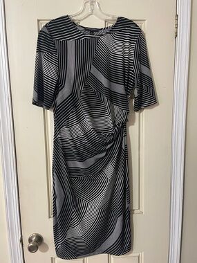 Banana republic, black, and white dress